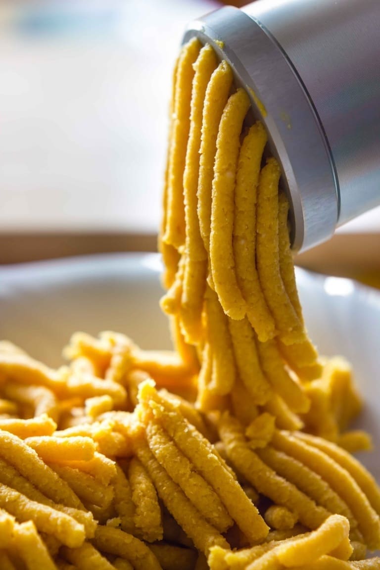 Making the real passatelli from Romagna, Italian recipes, fresh pasta