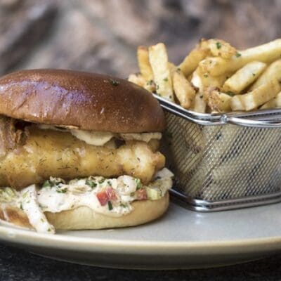 Fish and chips burger recipe, fried fish sandwich and french fries
