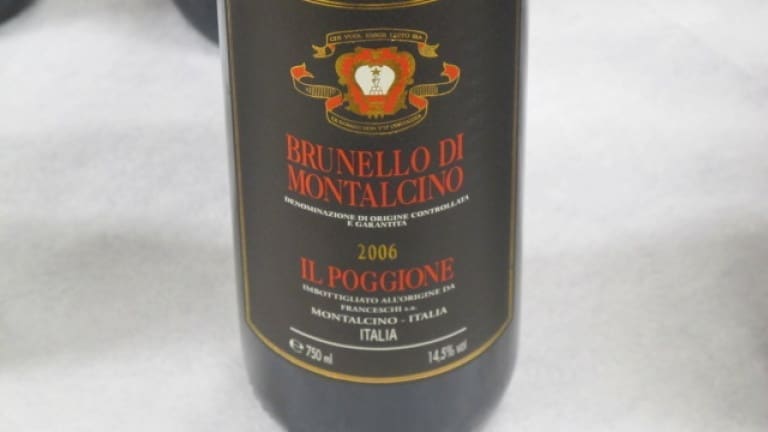 A bottle of Brunello 2006 from Poggione winery