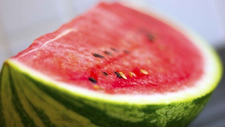 Watermelon slice. Cocktail recipe with fresh watermelon. 2015 Summer cocktail