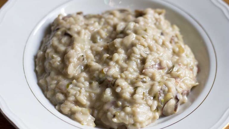 Risotto with mixed mushrooms and smoked bacon, great risotto recipes