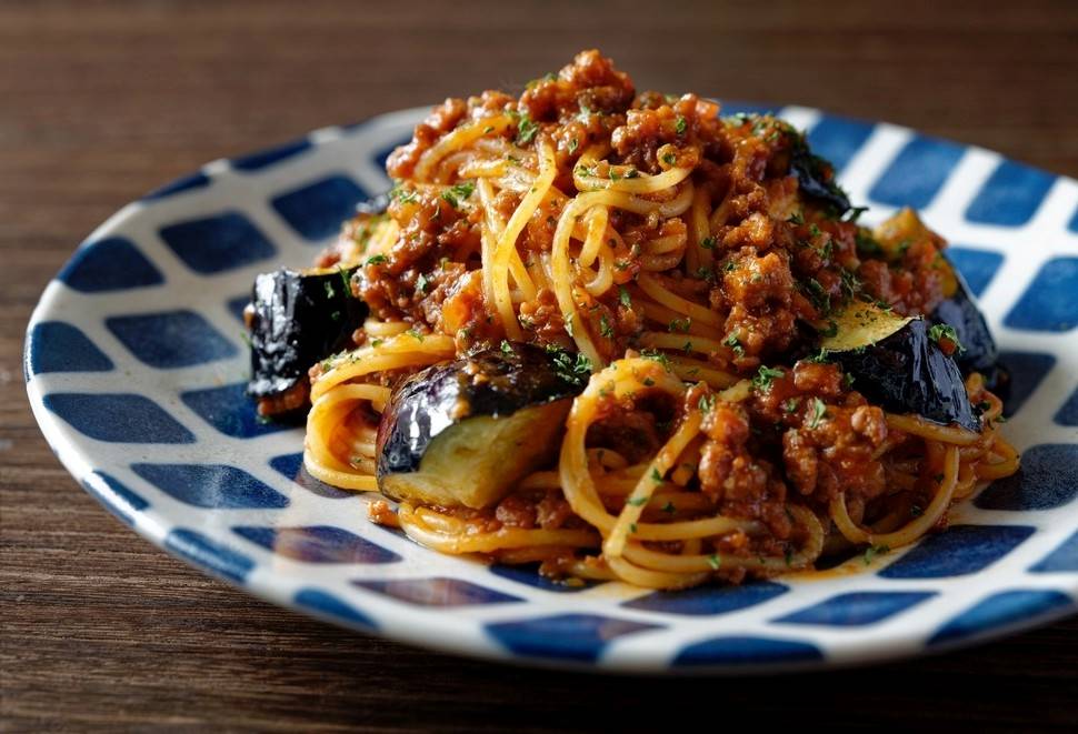 Protein-packed Recipes: Spaghetti with Spicy Tofu Ragu and Eggplant